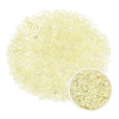 M METERXITY 1.1lb/500g Assorted Tumbled Chips Stone, 5-7 mm Crushed Crystal Quartz Pieces for Vases Filler/Aquarium/Succulent Plants Decor, Irregular Shaped Stones [Light Yellow] - color: Light Yellow