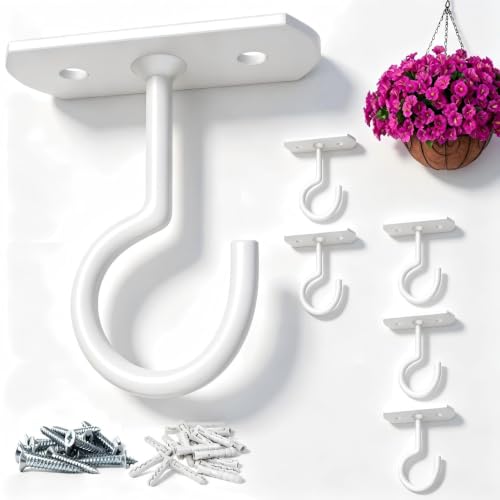 6Pack 2.5in Ceiling Hooks Bulk for Hanging Plants White - color: White, size: 2.5In 6Pack