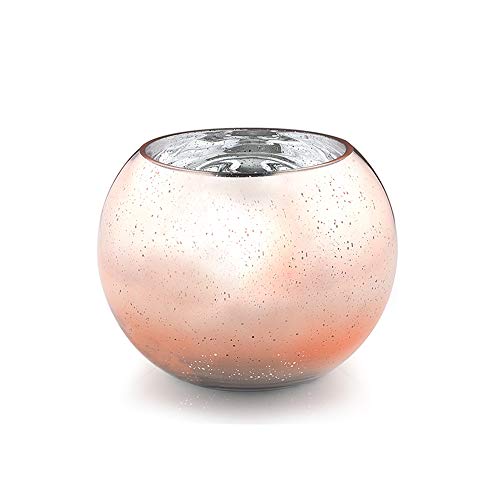 WGV Bowl Glass Vase, Diameter 8", Height 6", Open Width 5", (Multiple Choices) Rose Gold with Spot Bubble Planter for Wedding Event Home Decor, 1 Piece (VBW0008RGS) - color: Rose Gold, size: 8"D 1 Piece