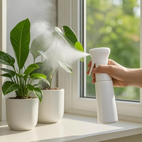 Continuous Fine Mist Spray Bottle, Refillable, 10.1 oz, Transparent