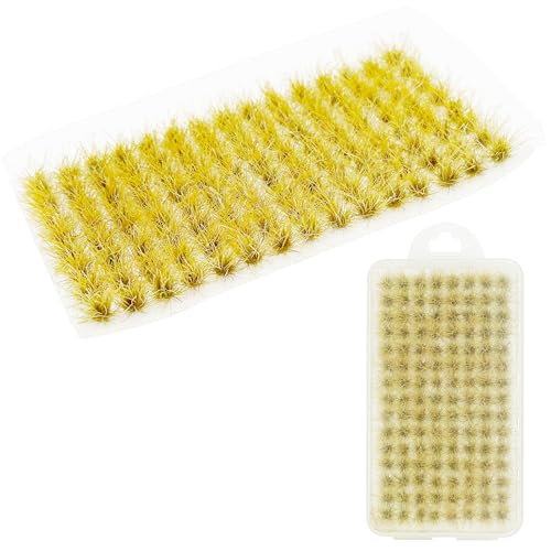 Woohome 120 PCS Bushy Tufts Static Grass Tuft Model Grass Tuft for DIY Miniature Train Landscape Terrain Railway Scenery Decorations, Yellow - color: Color 15