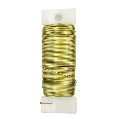 22 Gauge Golden Metal Floral Wire,38 Yards/35 Meters,for Christmas Wreaths,Tree Decoration,Flower Arrangement,Craft Wire,Flower Wire,Garden Wires,Flowers Bouquet Accessories,Jewelry Wires DIY - size: 22Gauge-Golden-1P/38Yards