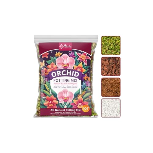Riare 1QT Orchid Potting Mix for Repotting, Pre-Mixed & Ready-to-Use - size: 1 Quart