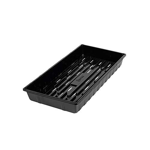 SUNPACK 10" x 20" Seed Starting Tray, Black, 2.5" (Pack of 10) - with Drainage Holes, Perfect for Greenhouses or Indoor Gardening - Ideal for Seedlings and Cuttings