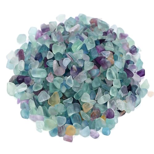WAYBER Natural Crushed Fluorite Decorative Gemstone Gravel, 1 Lb (460g) - color: Multicolored, size: 1 Pound
