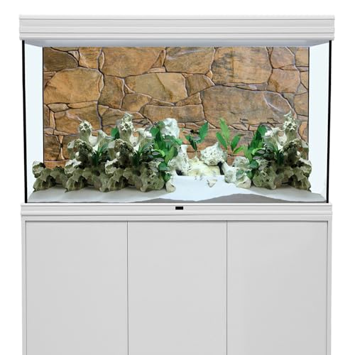 AWERT Stone Aquarium Background Rocky Fish Tank Background Rock Terrarium Background 36x20 inches Vinyl - size: 36x20in/90x50cm