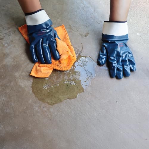 Liberty Glove & Safety 9460SP Fully Coated Nitrile Gloves with 2-1/2" Safety Cuff, Jersey Lined, Abrasion-Resistant Grip, Industrial Work Gloves | Blue, Medium, Pack of 12 - size: Medium (Pack of 12)