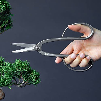 Wazakura Yasugi Stainless Steel Made in Japan Ashinaga Bonsai Scissors 8" (200 mm), Pruning Shears, Japanese Gardening Tools - Yasugi Stainless Steel Traditional Ashinaga