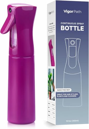 VIGOR PATH Continuous Mist Purple Spray Bottle 300ml Fine Mist for Hair