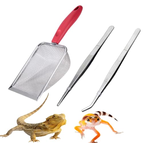 Reptile Sand Substrate Scoop Fine Mesh Reptile Feeding Tong(Red-2mm) - color: Red-2mm