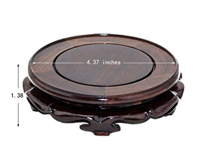 Rosewood Circular Pedestal Display Stand (4.4" Inside Diameter, 1 Pack) - size: 4.4" Inside Diameter