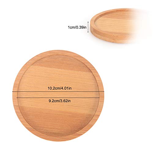 2Krmstr 6 Pack Round Bamboo Tray for Plants, 4 Inch Planter Pot Bamboo Saucer, Succulent Pot Holder Drainage Tray for Indoor & Outdoor Plants Flower Pot Drip Trays 201101YF55-3[JPHTM]#2664