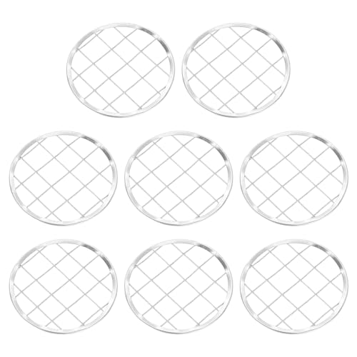 Flower Frog Lid 2.4inch, 8 Pcs Metal Round Floral Vase Insert Arranger for Arrangement Plant Fixation Regular Mouth Mason Canning Jar, Silver