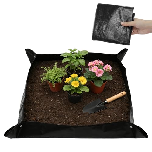 39inch x 39inch Potting Mat Impermeable Repotting Pad for Indoor Gardening Foldable Transplant Tray Easy to Clean Portable Plant Care Tool