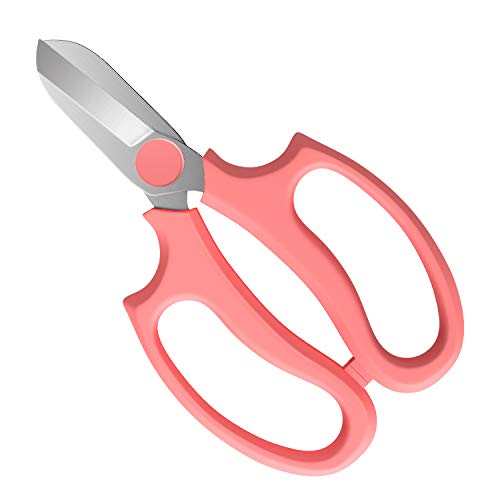 Housolution Flower Scissors, Premium Steel Garden Pruning Shears, Pink | Strong Floral Shears, Floral Fruits Leaf Scissors Hand Pruner Snip Trimming Tool for Gardening Flower Arrangement - color: Pink, size: 1 Pack