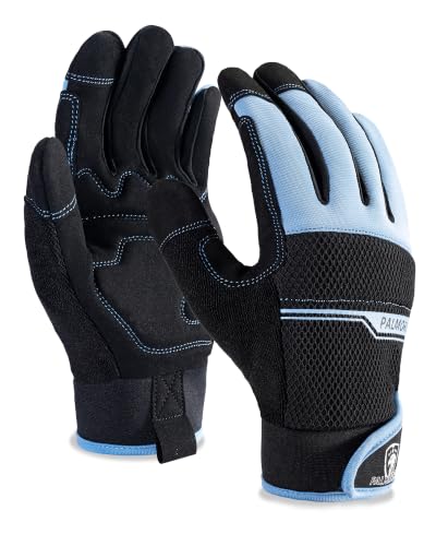 Work Gloves for Men Women, Touchscreen Utility Mechanic Gloves, Flexible Grip General Working Gardening Gloves - color: Blue, size: Small