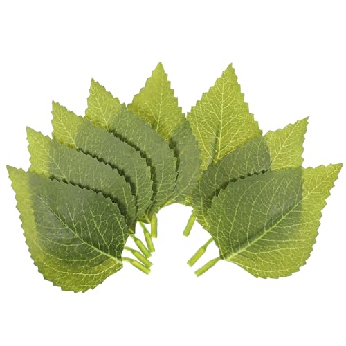 SynHHergyx 30 Pcs Fake Green Leaves 3.5”x2” Artificial Faux Leaves, Bulk Greenery Fake Hydrangea Leave Artificial Leave for Crafts Wedding Bouquets Wreaths Decor