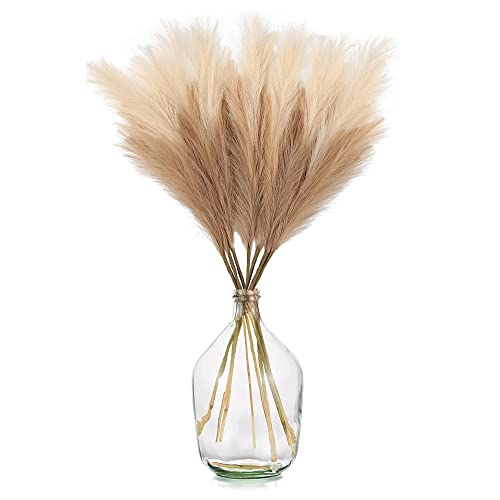 Hewory Large Glass Vase for Decor, 15in Clear Tall Farmhouse Decorative Floor Vase, Round Bubble Balloon Glass Jug Vases for Coffee Table Fireplace Mantel Entryway Living Room Bedroom Kitchen - size: 15in