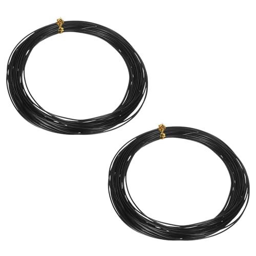 HARFINGTON 2 Roll Bonsai Wire 1mm Each Roll 32.8ft (10m) Anodized Aluminum Bonsai Wire for Gardening Tree Branch Fixing DIY Crafting, Black - color: Black, size: 1mm x 32.8 ft