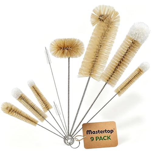 9 Pieces Bottle Brush Set - Long Water Bottle and Straw Brush Cleaning Set | BPA Free Bottle Cleaner Brush for Baby Bottle Pipes Coffee Grinder Teapot Narrow Neck Wide Mouth Water Bottles