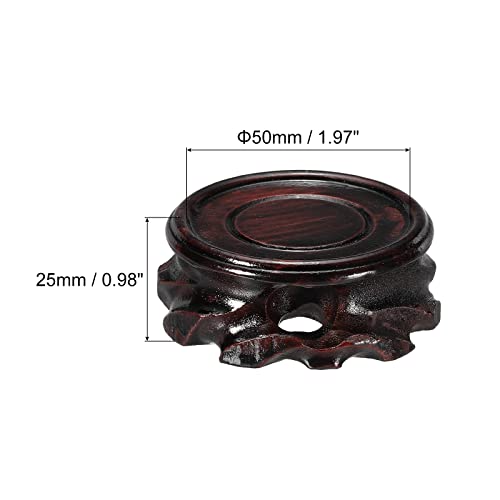 MECCANIXITY Wooden Stand Holders Displays Base 50mm Diameter Black for Vase Bonsai Stone Pack of 2
