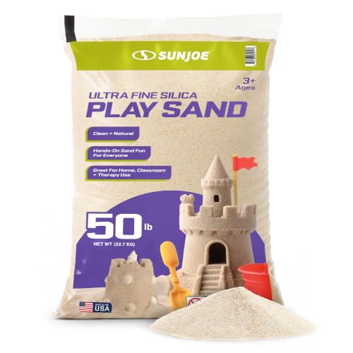 Sun Joe Silica Play Sand for Sandbox, Ultra Fine, PLYSAND50 - size: 50 lb