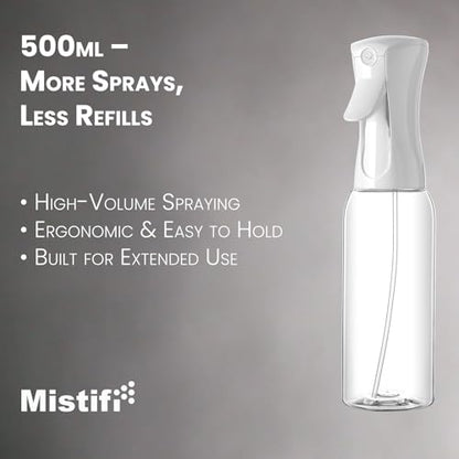 Mistifi Garden Mist – Continuous Ultra Fine Mist Spray Bottle for Plants, Gardening, Flowers, Indoor & Outdoor Use, Refillable Large Mister(500ml 1Pc, Transparent bottle) - color: Transparent bottle, style: 500ml 1Pc