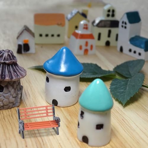 Miniature Park Bench Set 2-Pack - 1:12 Scale Brown Garden Seats with Realistic Detailing, Tiny Park Benches for Dollhouse and Fairy Garden Accessories, Train and Miniature Landscape Décor