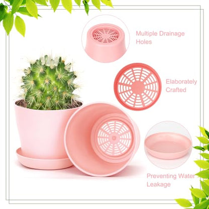 8 Pcs Flower Pot,Pots for Planting,3.8" Nursery Pot,Plastic Plant Pots Indoor for Plants Garden Succulent Pot,Gardening Gifts Herb Garden Planter,Seedling Planter - color: Pink