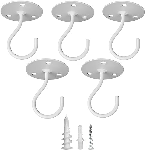 Ceiling Hooks for Hanging Plants, White Plant Hanger Indoor Hanging Hooks - color: Bright White