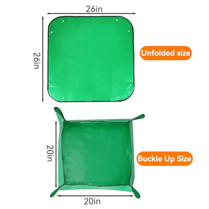 2 Pack-Repotting Mat for Indoor Plant Transplanting and Mess Control Thickened Waterproof Potting Tray Foldable Potting Mat Portable Gardening Mat Garden Gifts(26.8"x 26.8") Green - size: 2 Pack - 26.8 x 26.8 Inch, Green