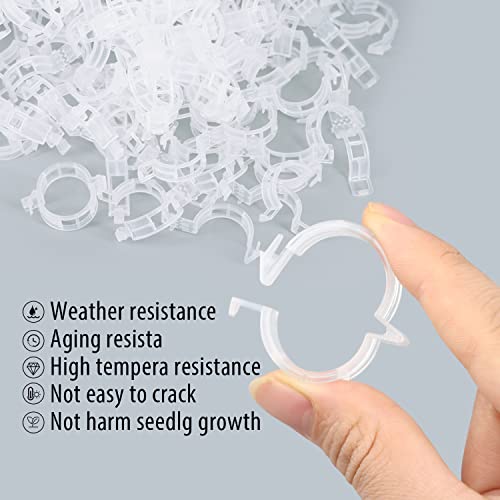 Tomato Clips, 100 Pcs Support Clips, Plastic Trellis Clips, Garden Clips to Grow Upright Makes Plants Healthier for Tomato Cucumber Grape Vegetables Plants