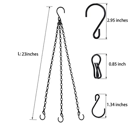 Hanging Baskets Chains 23 Inches 3 Leads Hanging Chains Flower Pot Hanger Replacement Plant Hangers for Planters and Lanterns, Pack of 3 (3 Legs) - style: 3 Legs