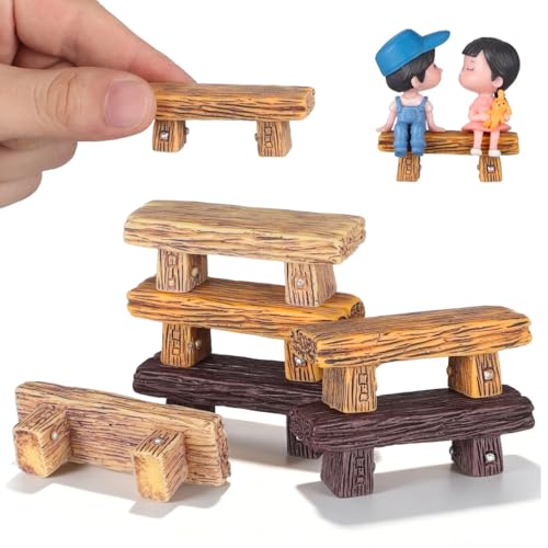 Gatuida 6Pcs Miniature Stools Decor Mini Resin Stools Ornament for Dollhouse Accessories DIY Craft Supplies Fairy Garden Bonsai Succulent Pot and Micro Landscape Display
