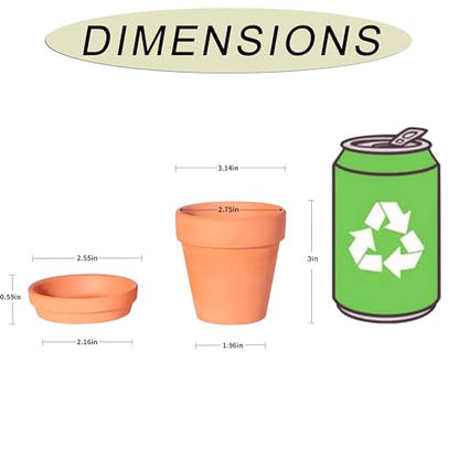 3 Inch Terracotta Pots with Saucer-20 Pack Succulent Cactus Plant Pots with Drainage Hole, Great for Plants Garden Windowsill Indoor & Outdoor Wedding Favors Gifts
