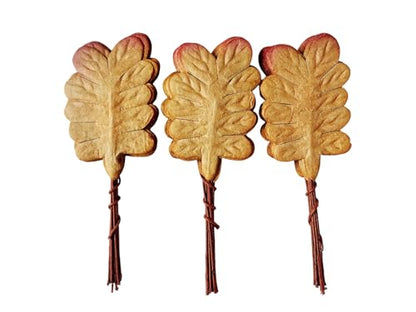 Ploen 25 pcs Copper Brown Leaves Ferns Mulberry Paper Leaves with Wire Stems Fern2 Leaf Mulberry Paper Craft Supplies Scrapbooking Embellishments for so Many Card DIY Craft Projects Leaves258