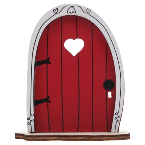 DECHOUS Wooden Fairy Door for Trees Miniature Garden Decor | Wood Gnome House Accessory for Fairy Gardens Tree Trunks Outdoor Yards and Miniature Landscape Displays