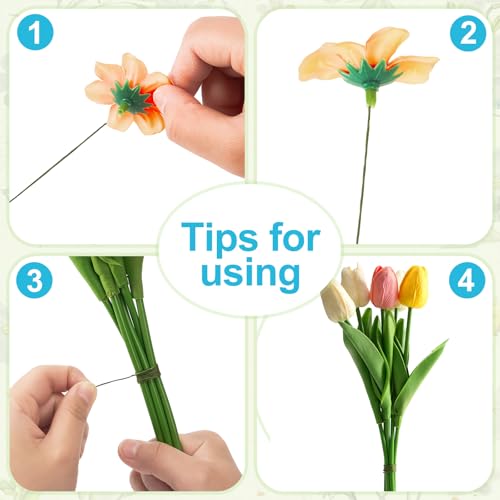 300PCS 22 Gauge 0.025 Inch Floral Wire, 14.17 Inch Long Floral Wire Stems | Flower Wire for Artificial Flower Making, Green Floral Wire Flower Stems for Light DIY Floral Arrangements, Wreath and Crafts - size: 22 Gauge