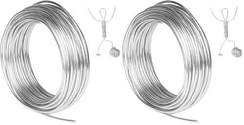 Tenn Well 9 Gauge Aluminum Craft Wire, 50 Feet 3mm Bendable Armature Wire for Sculpting, Jewelry Making, Doll Making, Crafting, Modelling, Bonsai Training (Pack of 2) - color: Silver, size: 9 Gauge (Pack of 2)