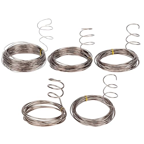 QWORK Anodized Aluminum Bonsai Training Wire with Cutter, 5 Sizes, Total 147 Feet (1.0mm, 1.5mm, 2.0mm, 2.5mm, 3.0mm), for Bonzai Trees Indoor