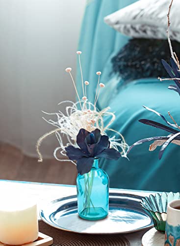 Serene Spaces Living 6-Piece Medicine Bottle Vases for Long Stem Flowers - Small Size, Turquoise Vases Set - color: Turquoise, Small, Set of 6