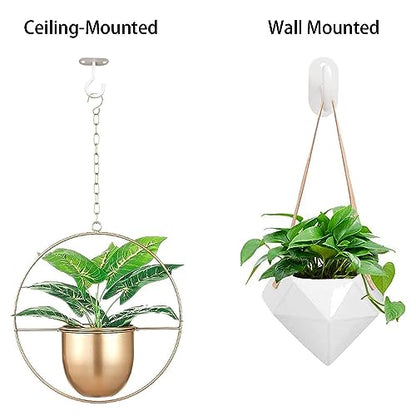 Ceiling Hooks for Hanging Plants 3 Pack, Plant Hanger Indoor Hanging Hooks - color: Pure White