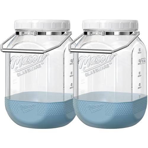 1 Gallon Glass Container with Airtight Lids, 2 Pack, 3785 ML/128 Oz - size: 1 Gallon, 2 Pack, Square2