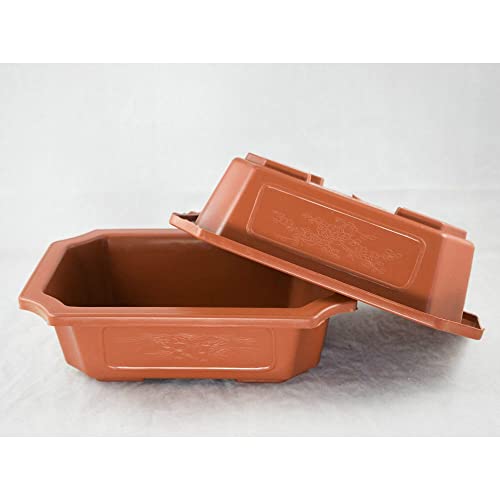 2 Pcs Rectangular Plastic Bonsai Training Pot, Succulent Planter 9.25"x 6.5"x 2.75"
