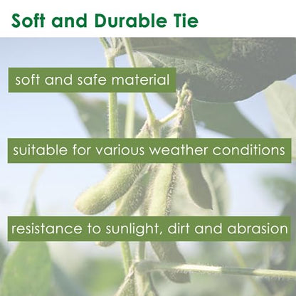 Soft Plant Tie Garden Plant Twist Tie TPR Plant Supply, for Supporting and Fixing Garden Planting Branches Vines, Stems, for Garden, Office, Home Organizing (164ft /3.5mm Diameter, Green) - size: 164ft