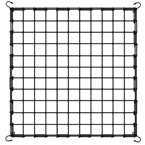 BSTPCOO 4x4 Trellis Net for Grow Tent,Heavy Duty Elastic Trellis Netting | Scrog Net with Steel Hooks for Indoor, Plant Growing Tents Garden Plant Net, Hydroponics Support for Grow Tents - size: 3.5" Mesh-4 X 4 FT