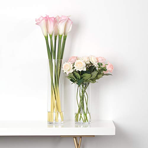 WGV Cylinder Vase, Width 6", Height 14", Clear Glass Container Terrarium Candle Holder for Wedding Centerpiece, Party Event, Home Office Decor, 1 Piece - size: 6"x14"H