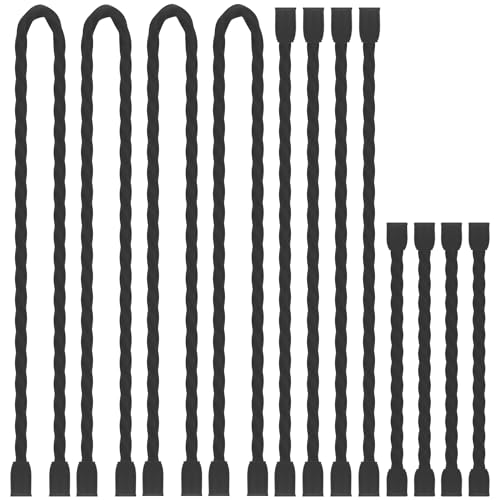 12pcs 3-12In Silicone Cable Ties Reusable Steel-Core Twist Ties Wire Straps - color: Black, size: 3-12 Inch