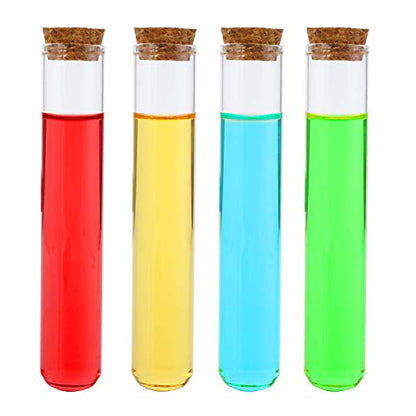 Bekith 48pcs 45ml Glass Test Tubes 25x140mm with Cork Stoppers, as Bath Salt Containers, for Scientific Experiments, Party Decorations, Candy Storage (Pack of 3) - size: 45ml (Pack of 3)