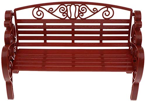 1/6 Dollhouse Garden Bench Miniature Village Park Bench Dollhouse Furniture Garden Home DIY Decor - Brown